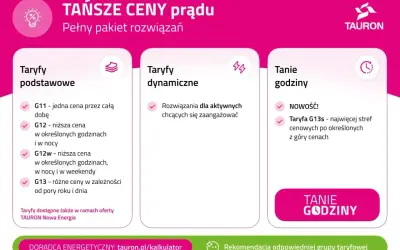 Porównanie taryf prądu: podstawowe, dynamiczne i tanie godziny. Sprawdź, która taryfa urzędowa Energa jest dla Ciebie najlepsza.